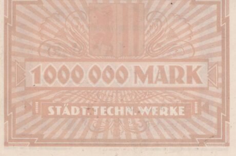 Реверс банкноты 1 000 000 marek Städtische technische Werke (Niemcy) 1923