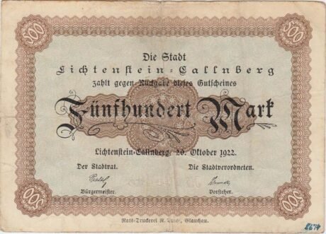 Аверс банкноты 500 marek (Niemcy) 1922