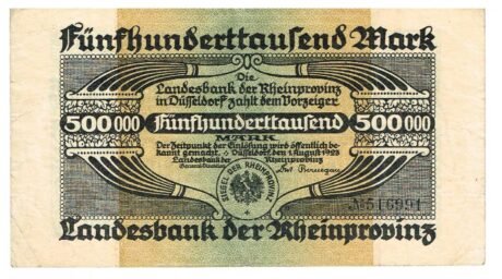 Аверс банкноты 500000 marek Landesbank der Rheinprovinz (Niemcy) 1923