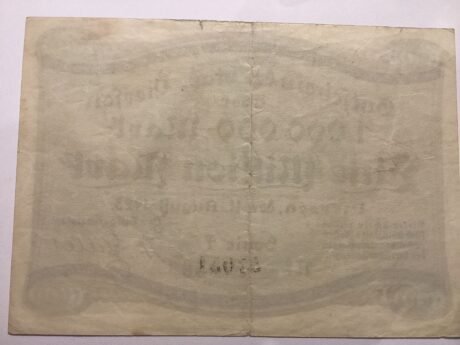 Реверс банкноты 1 000 000 marek Viersen (Niemcy) 1923