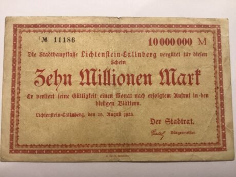 Аверс банкноты 10000000 марок (Германия) 1923 года