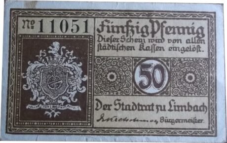 Аверс банкноты 50 пфеннигов (Германия) 1919 года