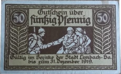 Реверс банкноты 50 пфеннигов (Германия) 1919 года