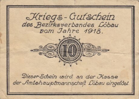 Реверс банкноты 10 fenigów (Niemcy) 1918