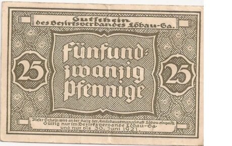Аверс банкноты 25 пфеннигов (Германия)