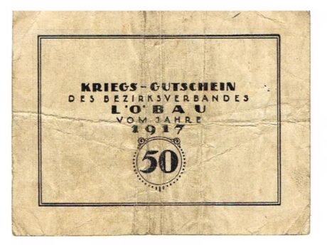 Реверс банкноты 50 fenigów (Niemcy) 1917