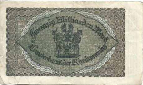 Реверс банкноты 200000000000 znaków Landesbank der Rheinprovinz (Niemcy) z 1923 r.