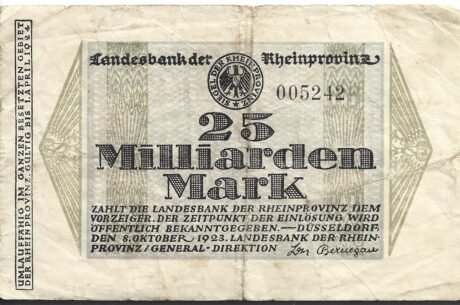 Аверс банкноты 25000000000 marek (Niemcy) 1923