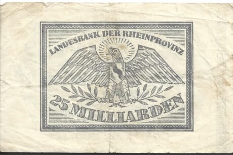 Реверс банкноты 25000000000 marek (Niemcy) 1923