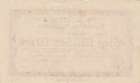 Реверс банкноты 1 000 000 marek Handelskammer; emisja czerwona (Niemcy) 1923