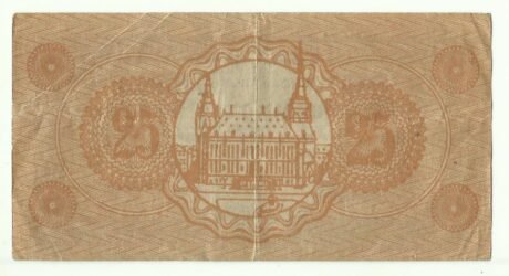 Реверс банкноты 25 fenigów (Niemcy) 1918