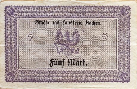 Реверс банкноты 5 marek (Niemcy) 1918