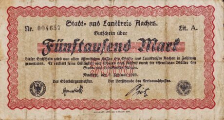 Аверс банкноты 5000 marek (Niemcy) 1923