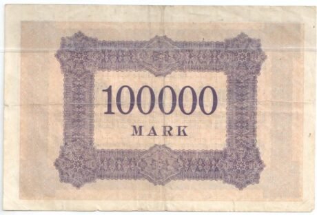 Реверс банкноты 100000 marek (Niemcy) 1923