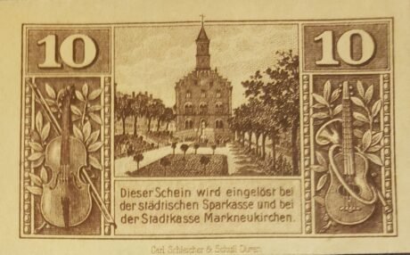 Реверс банкноты 10 fenigów (Niemcy) 1919