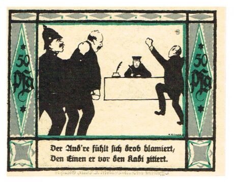 Реверс банкноты 50 fenigów (Niemcy) 1921