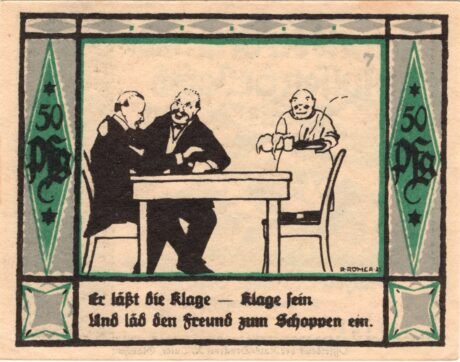 Реверс банкноты 50 fenigów (Niemcy) 1921