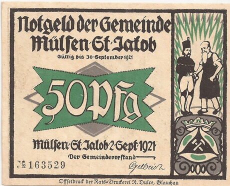 Аверс банкноты 50 fenigów (Niemcy) 1921