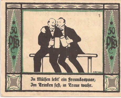 Реверс банкноты 50 fenigów (Niemcy) 1921