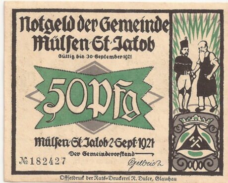 Аверс банкноты 50 fenigów (Niemcy) 1921