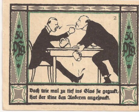 Реверс банкноты 50 fenigów (Niemcy) 1921