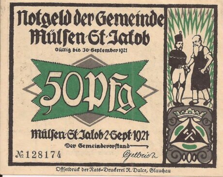 Аверс банкноты 50 fenigów (Niemcy) 1921