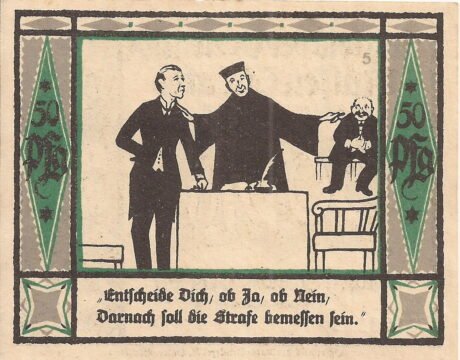 Реверс банкноты 50 fenigów (Niemcy) 1921