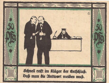 Реверс банкноты 50 fenigów (Niemcy) 1921