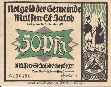 Аверс банкноты 50 fenigów (Niemcy) 1921