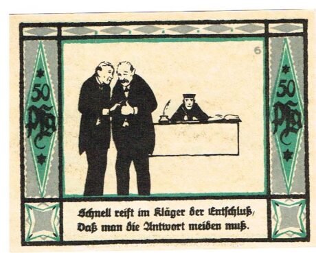 Реверс банкноты 50 fenigów (Niemcy) 1921