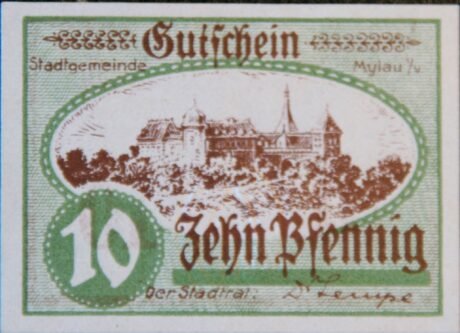 Аверс банкноты 10 fenigów (Niemcy) 1919