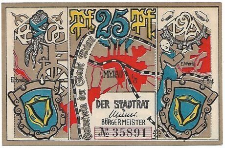 Аверс банкноты 25 fenigów (Niemcy) 1921