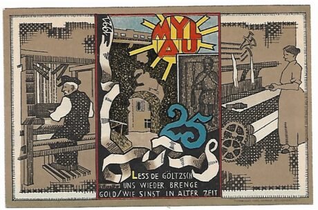 Реверс банкноты 25 fenigów (Niemcy) 1921