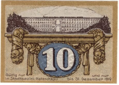 Реверс банкноты 10 fenigów (Niemcy)