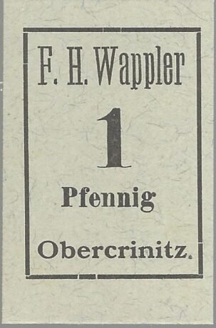 Аверс банкноты 1 fenig FH Wappler (Niemcy) 1916