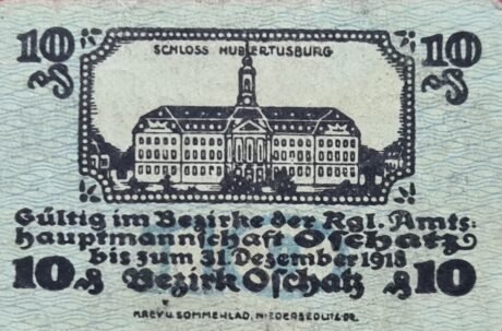 Реверс банкноты 10 fenigów (Niemcy) 1918