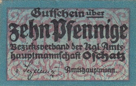 Аверс банкноты 10 fenigów (Niemcy) 1919