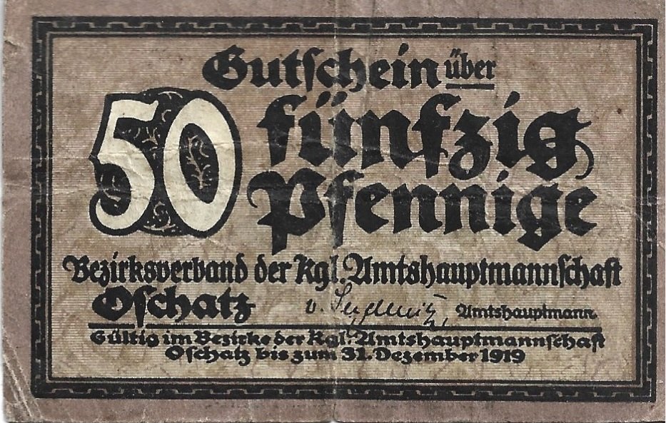 Аверс банкноты 50 пфеннигов (Германия)