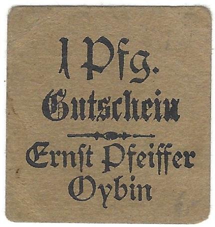 Аверс банкноты 1 fenig Ernst Pfeiffer (Niemcy)