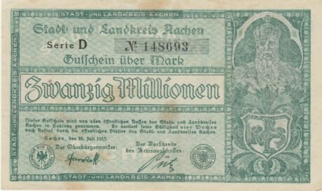 Аверс банкноты 20000000 marek (Niemcy) 1923