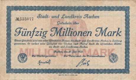 Аверс банкноты 50000000 марок (Германия) 1923 года