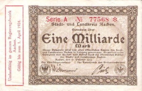Аверс банкноты 1 000 000 000 marek (Niemcy) 1923