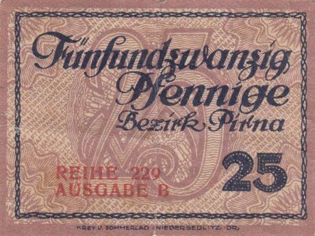 Реверс банкноты 25 fenigów (Niemcy)