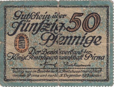 Аверс банкноты 50 fenigów (Niemcy)