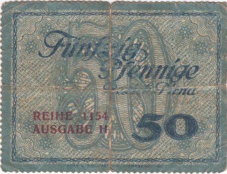 Реверс банкноты 50 fenigów (Niemcy)