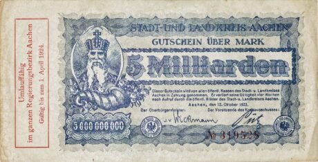 Аверс банкноты 5000000000 марок (Германия) 1923 года