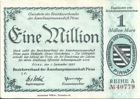 Аверс банкноты 1000000 marek (Niemcy) 1923