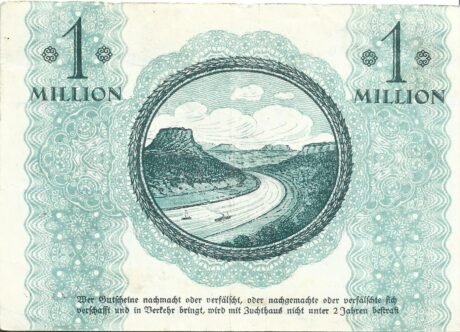 Реверс банкноты 1000000 marek (Niemcy) 1923