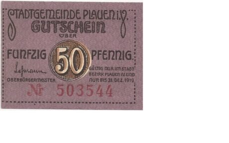 Аверс банкноты 50 fenigów (Niemcy)