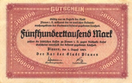 Аверс банкноты 500000 marek (Niemcy)